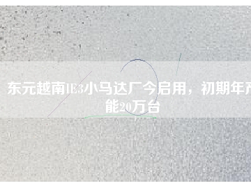 東元越南IE3小馬達(dá)廠今啟用，初期年產(chǎn)能20萬(wàn)臺(tái)