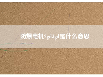 防爆電機2gd3gd是什么意思