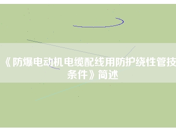 《防爆電動機(jī)電纜配線用防護(hù)繞性管技術(shù)條件》簡述