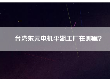 臺灣東元電機平湖工廠在哪里？