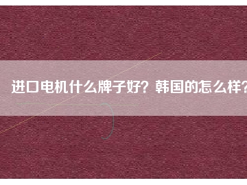 進(jìn)口電機(jī)什么牌子好？韓國(guó)的怎么樣？