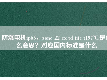 防爆電機ip65，zone 22 ex td iiic t197℃是什么意思？對應(yīng)國內(nèi)標準是什么