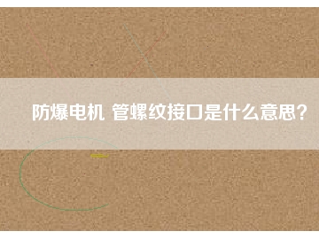 防爆電機(jī) 管螺紋接口是什么意思？