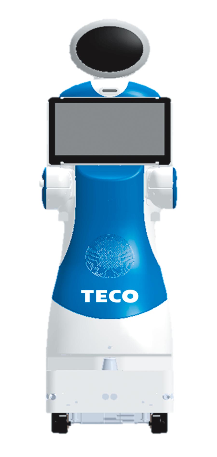 東元今天特別首度亮相自家生產(chǎn)的服務(wù)型機(jī)器人擔(dān)任導(dǎo)覽員。圖／東元提供