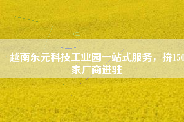越南東元科技工業(yè)園一站式服務(wù)，拚150家廠商進(jìn)駐