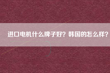 進口電機什么牌子好？韓國的怎么樣？
