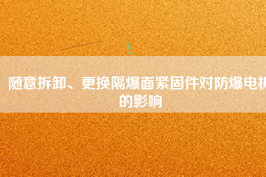 隨意拆卸、更換隔爆面緊固件對(duì)防爆電機(jī)的影響