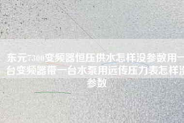 東元7300變頻器恒壓供水怎樣沒參數(shù)用一臺變頻器帶一臺水泵用遠(yuǎn)傳壓力表怎樣沒參數(shù) 東元7300變頻器恒壓供水怎樣沒參數(shù)用一臺變頻器帶一臺水泵用遠(yuǎn)傳壓力表怎樣沒參數(shù)