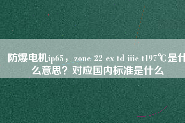 防爆電機(jī)ip65，zone 22 ex td iiic t197℃是什么意思？對應(yīng)國內(nèi)標(biāo)準(zhǔn)是什么