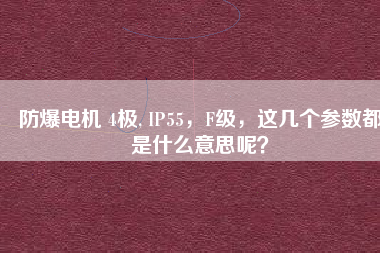 防爆電機 4極, IP55，F(xiàn)級，這幾個參數(shù)都是什么意思呢？