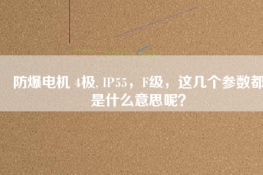 防爆電機(jī) 4極, IP55，F(xiàn)級(jí)，這幾個(gè)參數(shù)都是什么意思呢？