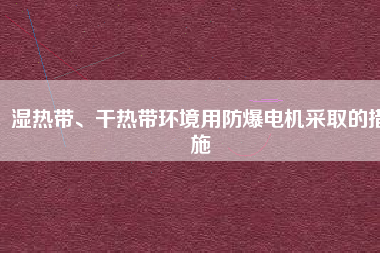濕熱帶、干熱帶環(huán)境用防爆電機(jī)采取的措施
